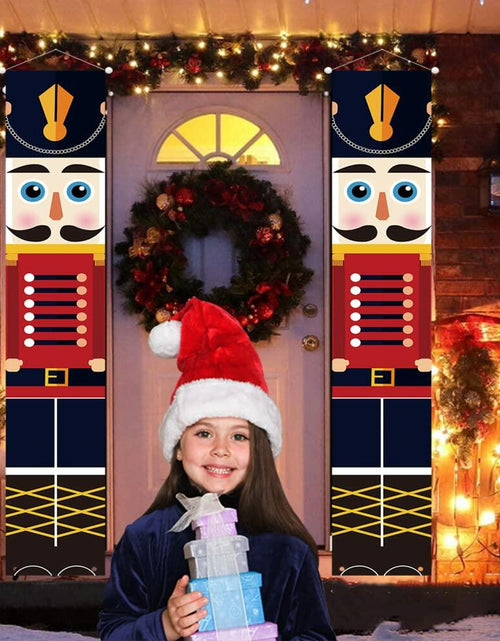 Load image into Gallery viewer, Nutcracker Christmas Banner Porch Sign Front Door Indoor Outdoor Decor
