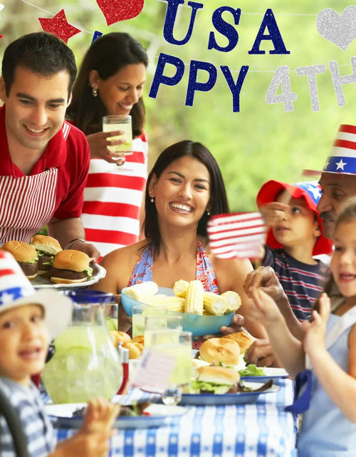 Load image into Gallery viewer, Aulaned 4th of July Decorations Patriotic USA Banner Star Garland Set
