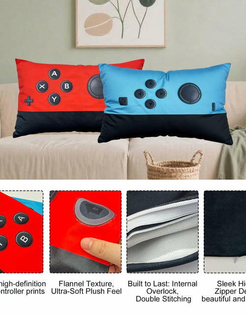 Load image into Gallery viewer, 2pcs Game Pillow Covers Plush Lumbar Cushion Case 12x20 No Insert
