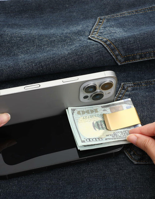 Load image into Gallery viewer, Qianyu Slim Money Clip 6 Pack Stainless Steel Cash Card Holder Gold Silver

