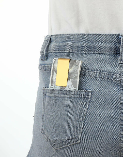 Load image into Gallery viewer, Qianyu Slim Money Clip 6 Pack Stainless Steel Cash Card Holder Gold Silver
