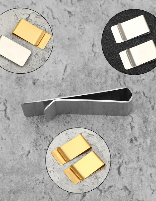 Load image into Gallery viewer, Qianyu Slim Money Clip 6 Pack Stainless Steel Cash Card Holder Gold Silver
