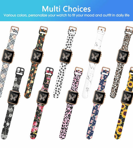 OIWZEF Silicone Band for Apple Watch 38-49mm Sport Strap Marble