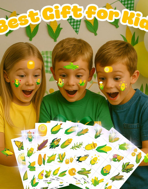 Load image into Gallery viewer, 96pcs Corn on the Cob Temporary Tattoos Party Favors Kids Classroom Prizes

