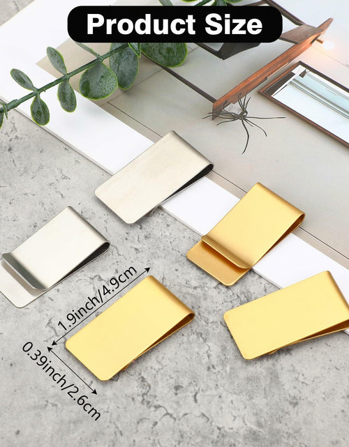 Load image into Gallery viewer, Qianyu Slim Money Clip 6 Pack Stainless Steel Cash Card Holder Gold Silver
