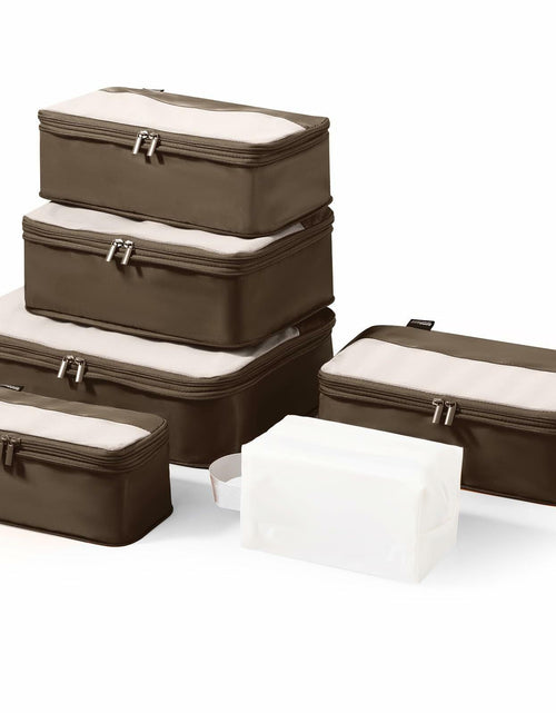 Load image into Gallery viewer, SOARSAIL Compression Packing Cubes 6 Pack Travel Organizer Charcoal Gray
