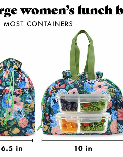 Load image into Gallery viewer, Insulated Lunch Bag for Women Drawstring Reusable Work Office Large Box

