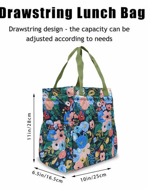 Load image into Gallery viewer, Insulated Lunch Bag for Women Drawstring Reusable Work Office Large Box
