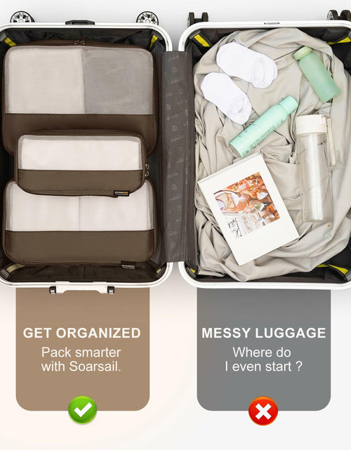 Load image into Gallery viewer, SOARSAIL Compression Packing Cubes 6 Pack Travel Organizer Charcoal Gray
