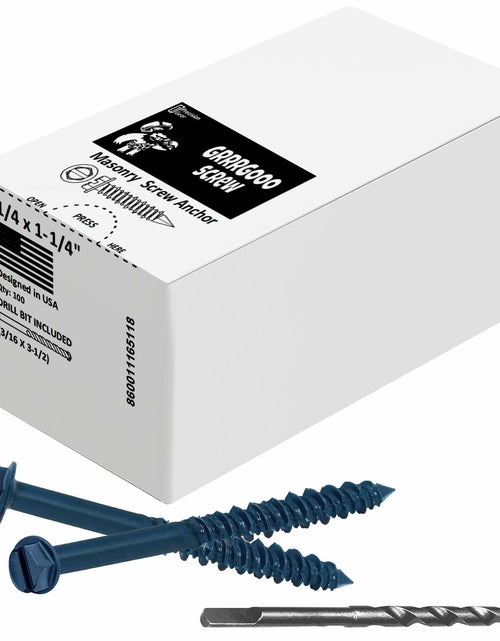 Load image into Gallery viewer, Grrrgooo 1/4 x 1-1/4 Concrete Screws Slotted Hex Washer Head 100pcs
