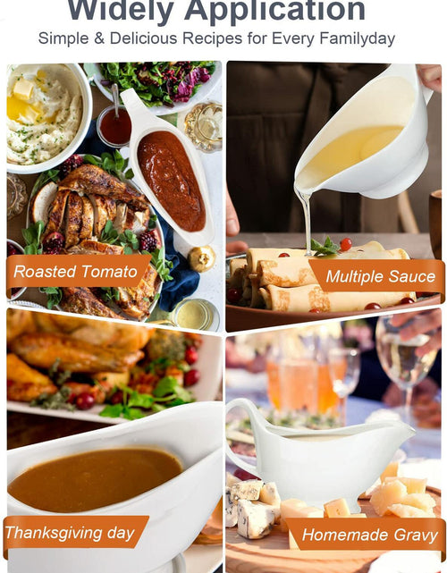 Load image into Gallery viewer, Nucookery Large 17 Oz Porcelain Gravy Boat with Warmer White
