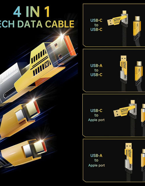 Load image into Gallery viewer, 4-in-1 USB-C Charging Cable PD 65W Fast Charge Data Sync 4ft
