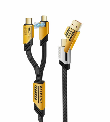 4-in-1 USB-C Charging Cable PD 65W Fast Charge Data Sync 4ft