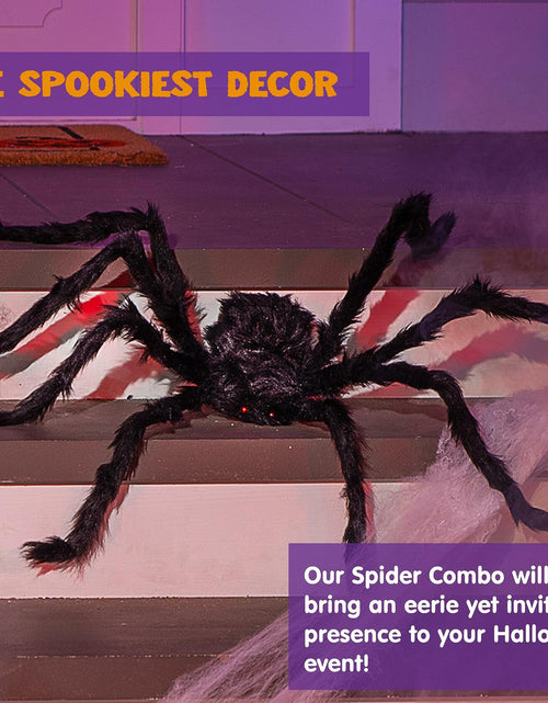 Load image into Gallery viewer, JOYIN 6.5ft Halloween Giant Spider Outdoor Yard Lawn Decoration Black
