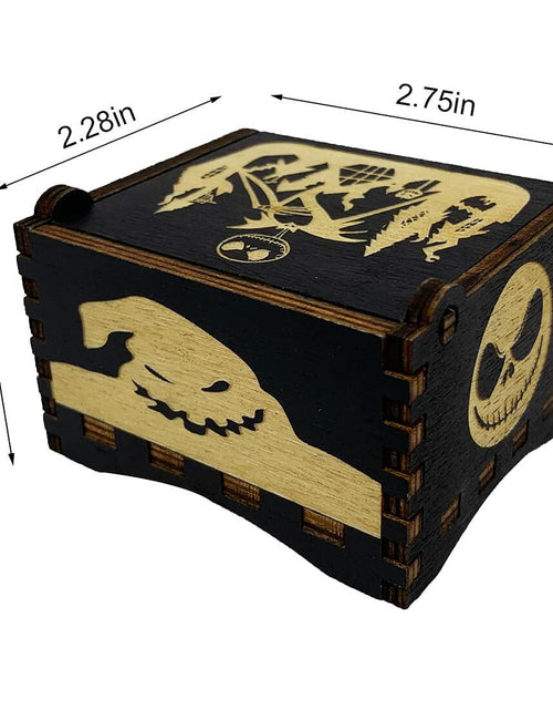 Load image into Gallery viewer, Wood Music Box Wind Up Laser Engraved Halloween Christmas Musical Gift
