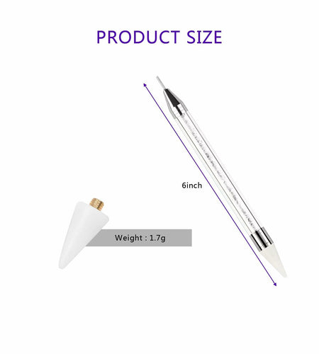 5PCS Rhinestone Picker Tool Dual End Dotting Pen Nail Art Crystal Handle