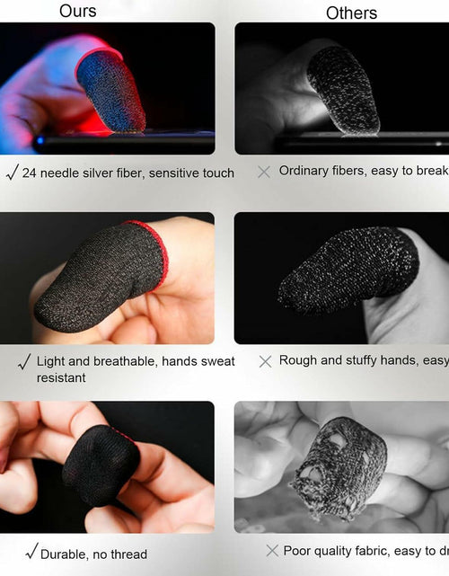 Load image into Gallery viewer, Galepromot 6pcs Gaming Finger Sleeves Anti-Slip Mobile Game Thumb Gloves
