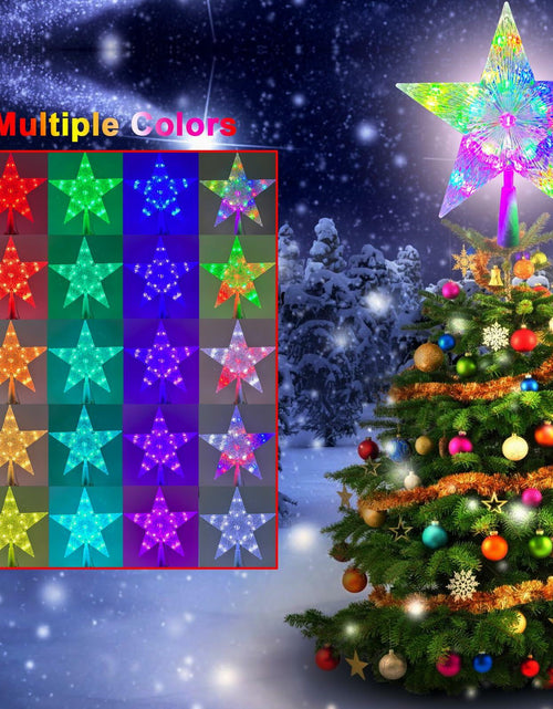 Load image into Gallery viewer, LED Christmas Tree Topper Star 9in Color Changing w/Remote USB Plug
