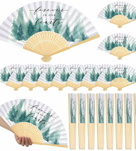 Threehoney 25pcs Funeral Memorial Folding Fans Sympathy Condolence Gifts