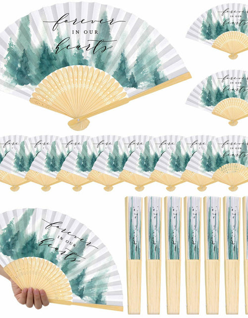 Load image into Gallery viewer, Threehoney 25pcs Funeral Memorial Folding Fans Sympathy Condolence Gifts
