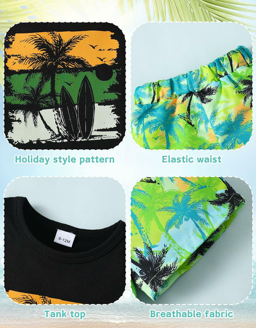 Load image into Gallery viewer, NZRVAWS Toddler Boy Summer Outfit 2pcs Tank Top Shorts Set Hawaiian
