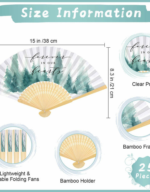 Load image into Gallery viewer, Threehoney 25pcs Funeral Memorial Folding Fans Sympathy Condolence Gifts
