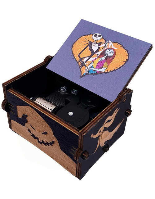 Load image into Gallery viewer, Wood Music Box Wind Up Laser Engraved Halloween Christmas Musical Gift
