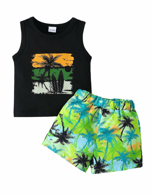 Load image into Gallery viewer, NZRVAWS Toddler Boy Summer Outfit 2pcs Tank Top Shorts Set Hawaiian
