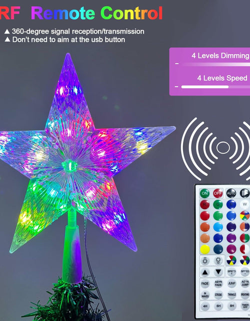 Load image into Gallery viewer, LED Christmas Tree Topper Star 9in Color Changing w/Remote USB Plug
