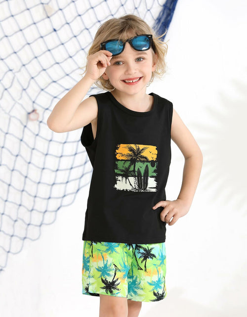 Load image into Gallery viewer, NZRVAWS Toddler Boy Summer Outfit 2pcs Tank Top Shorts Set Hawaiian
