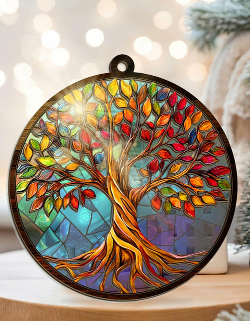 Load image into Gallery viewer, AVERXO Tree of Life Viking Suncatcher Window Hanging Decor 6in Open Box
