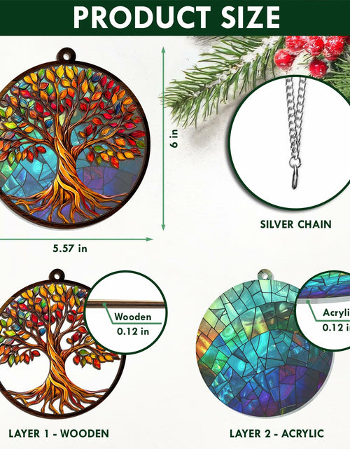 Load image into Gallery viewer, AVERXO Tree of Life Viking Suncatcher Window Hanging Decor 6in Open Box
