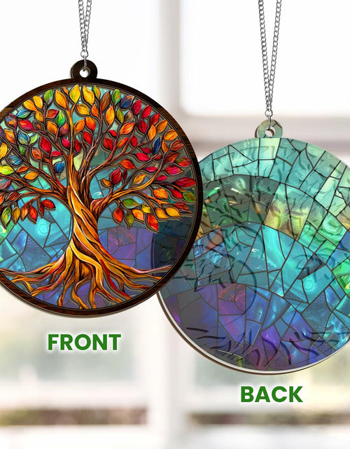 Load image into Gallery viewer, AVERXO Tree of Life Viking Suncatcher Window Hanging Decor 6in Open Box
