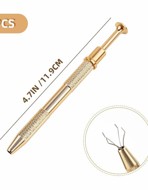 Load image into Gallery viewer, 3 Pack 4 Claw Pick Up Tool Jeweler Parts Holder Tweezers Black
