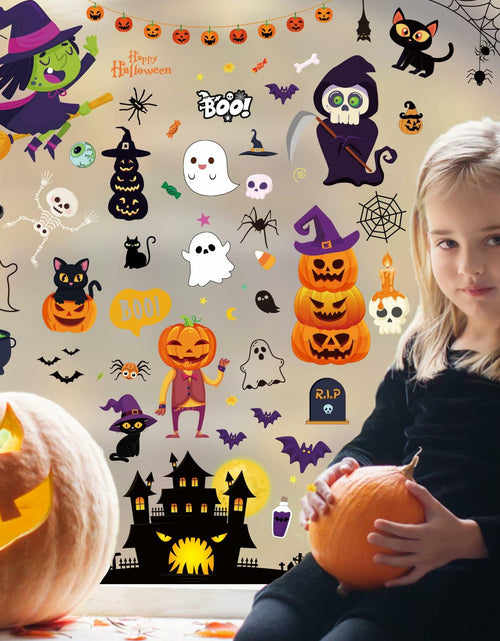 Load image into Gallery viewer, Halloween Decorations 743 PCS Window Clings 10 Sheets Large Double-Sided
