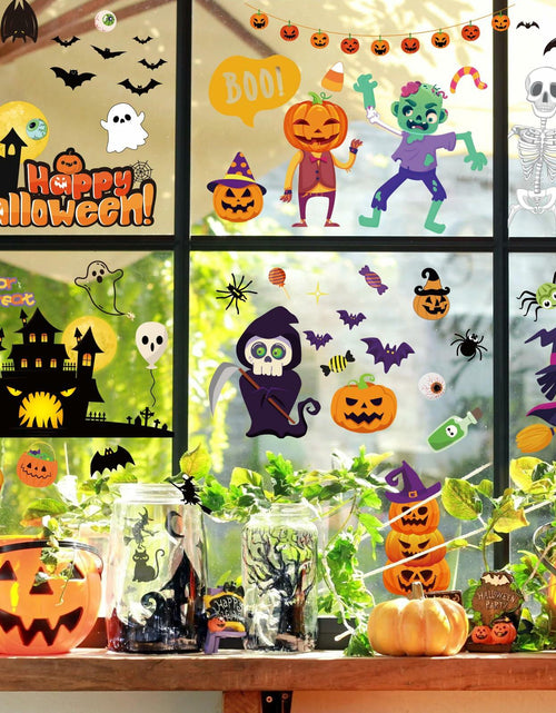 Load image into Gallery viewer, Halloween Decorations 743 PCS Window Clings 10 Sheets Large Double-Sided
