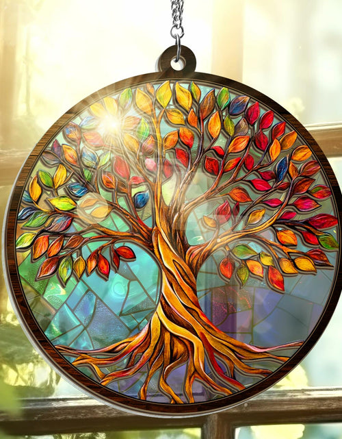 Load image into Gallery viewer, AVERXO Tree of Life Viking Suncatcher Window Hanging Decor 6in Open Box
