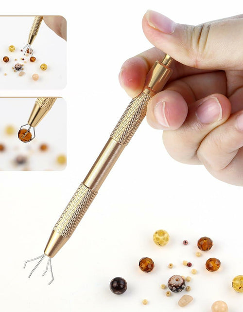 Load image into Gallery viewer, 3 Pack 4 Claw Pick Up Tool Jeweler Parts Holder Tweezers Black
