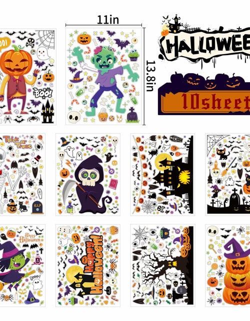 Load image into Gallery viewer, Halloween Decorations 743 PCS Window Clings 10 Sheets Large Double-Sided
