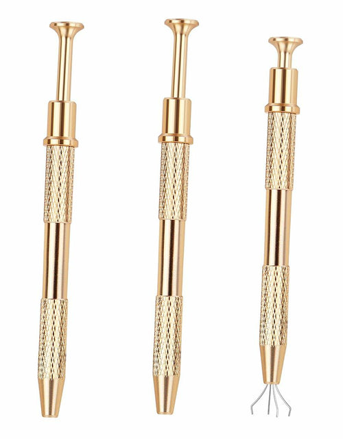 Load image into Gallery viewer, 3 Pack 4 Claw Pick Up Tool Jeweler Parts Holder Tweezers Black
