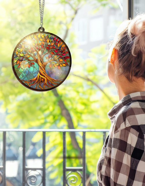 Load image into Gallery viewer, AVERXO Tree of Life Viking Suncatcher Window Hanging Decor 6in Open Box
