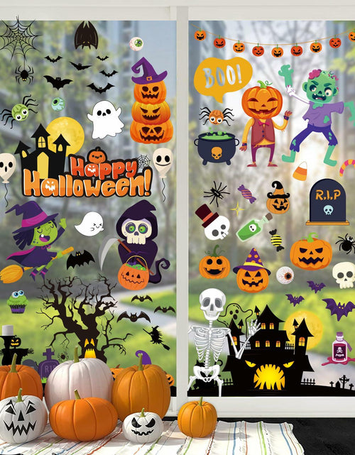 Load image into Gallery viewer, Halloween Decorations 743 PCS Window Clings 10 Sheets Large Double-Sided
