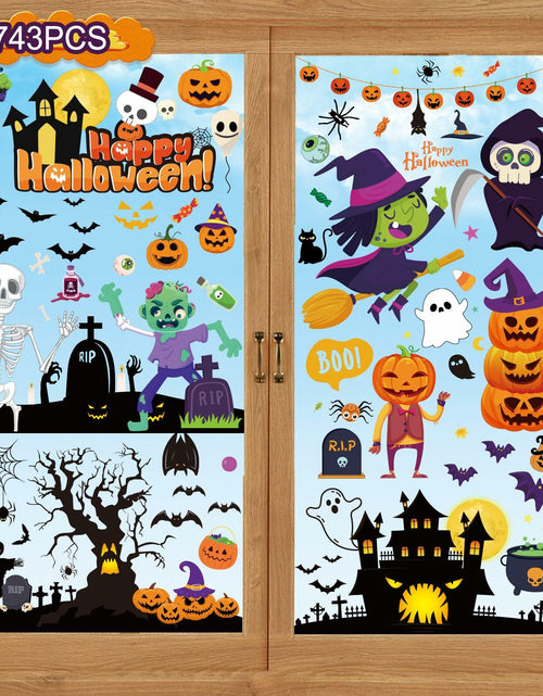 Load image into Gallery viewer, Halloween Decorations 743 PCS Window Clings 10 Sheets Large Double-Sided
