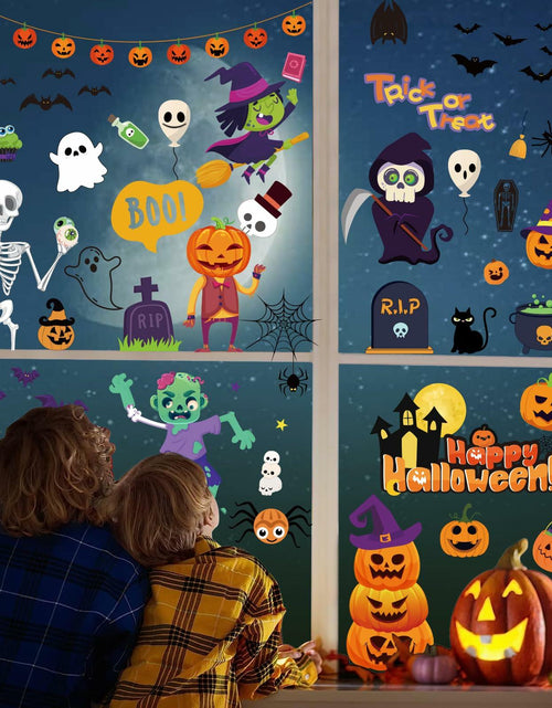 Load image into Gallery viewer, Halloween Decorations 743 PCS Window Clings 10 Sheets Large Double-Sided
