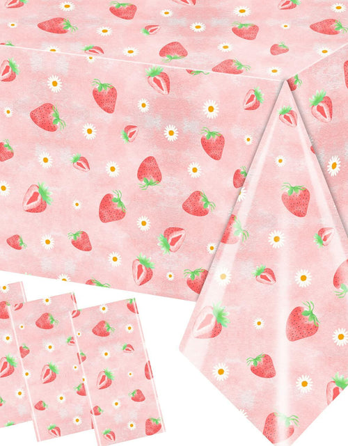 Load image into Gallery viewer, HAKOTI 3 Pack Strawberry Tablecloth Berry Theme Birthday Party Decor
