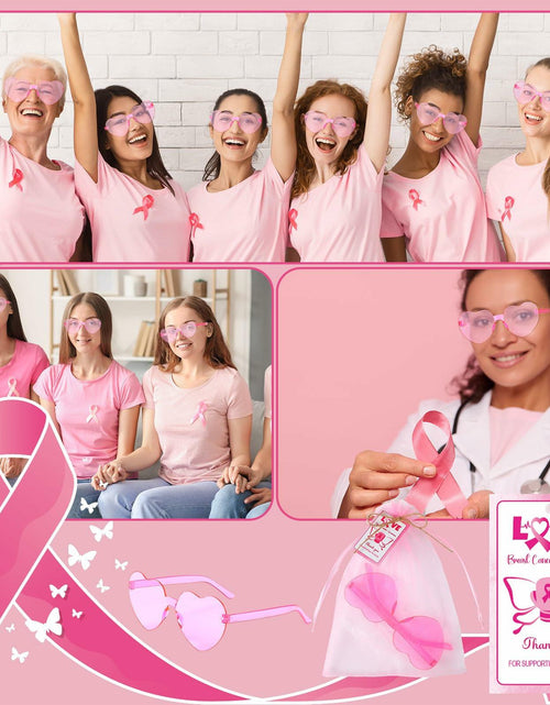 Load image into Gallery viewer, Tellegloww 24pcs Pink Heart Sunglasses Breast Cancer Awareness Gifts
