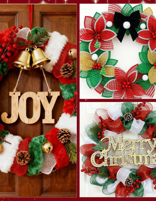 Load image into Gallery viewer, Funactu Metallic Mesh Ribbon 10in x 30ft Red Foil Christmas Decor
