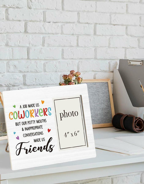 Load image into Gallery viewer, CIANMGD Funny Coworker Gift Wood Picture Frame 4x6 Work Bestie
