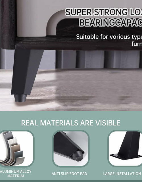 Load image into Gallery viewer, 4pcs 4in Metal Furniture Legs Replacement for Sofa Cabinet Table Chair
