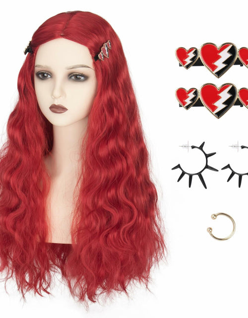 Load image into Gallery viewer, Miss U Hair Long Wavy Red Wig Women Middle Part Hair Clips Cosplay Halloween
